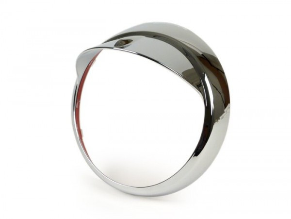 Headlight Rim With Visor Moto Nostra  Chrome