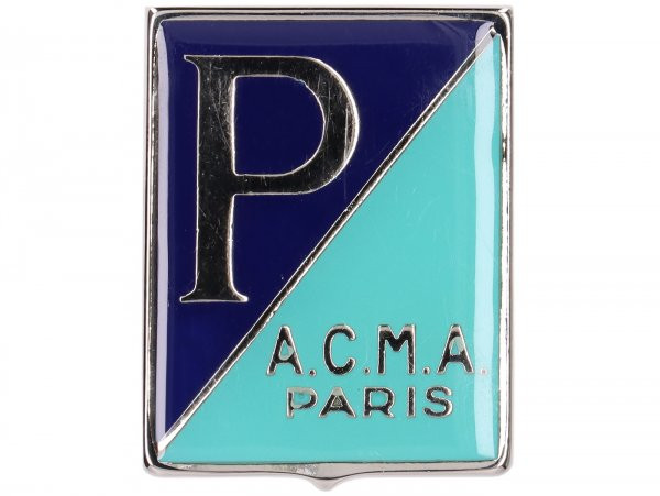 Badge Horn Cover Premium Piaggio A.c.m.a. Paris Rectangle  Vespa Acma  Clamp Fixing