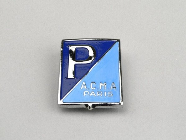 Badge Horn Cover Vespa Piaggio A.c.m.a. Paris Rectangle  Vespa Acma  Clamp Fixing