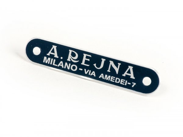 Seat Badge Vespa And Lambretta Made In Italy A. Rejna (milano  Via Amedei 7)  Blue
