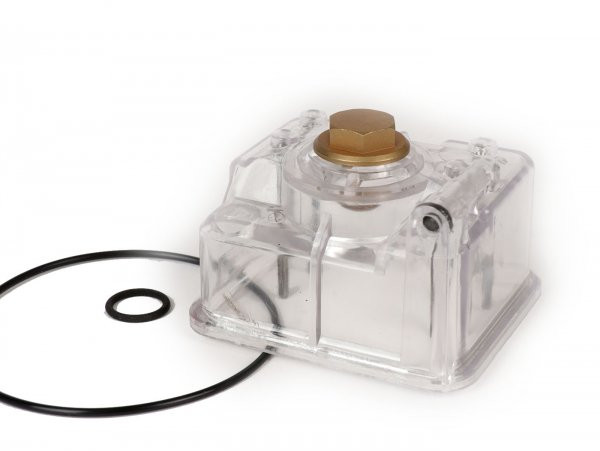 Float Chamber Malossi Vhst  Transparent With Main Jet Screw And Gaskets.
