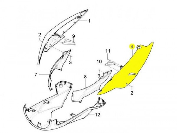 Side Cover Rear Lhs Piaggio