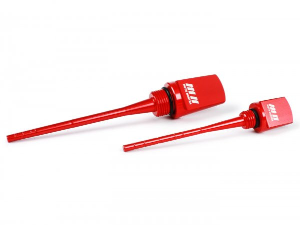 Set Oil Filler Caps With Dipstick, Engine Oil + Gearbox Oil Moto Nostra, Cnc, Red