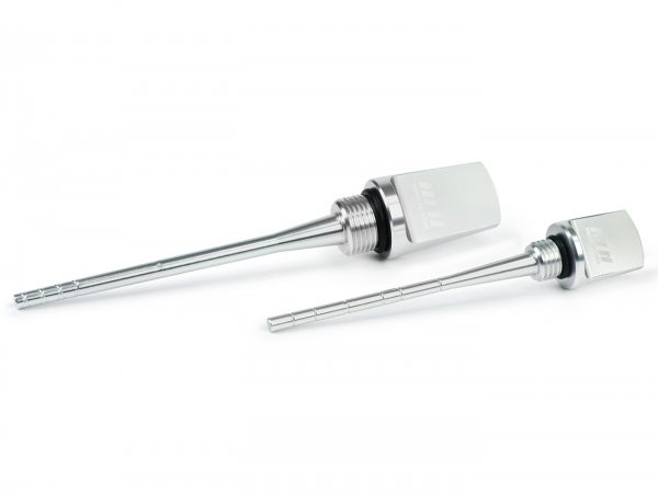 Set Oil Filler Caps With Dipstick, Engine Oil + Gearbox Oil Moto Nostra, Cnc, Silver