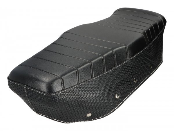 Seat Cover BGM Pro Lambretta Gp 200 Electronic  Vintage Black With White Stitching
