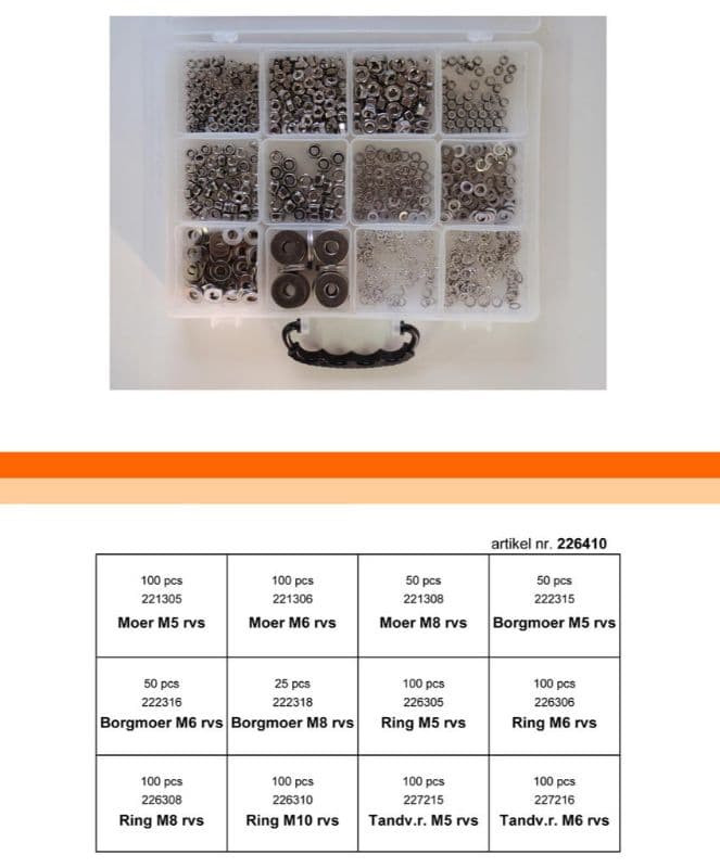 Sorti 12Dlg. Ringen + Moeren Rvs