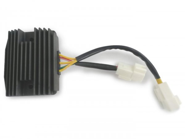 Voltage Regulator (2 Plugs, 5 Cables, 3x Yellow ,1x Red , 1x Green) Piaggio