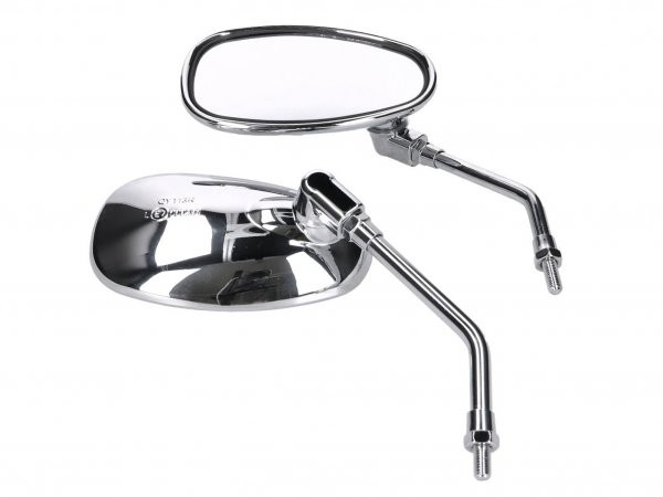 Mirror 101 Octane Set M8 Thread Chromed Oval Shape