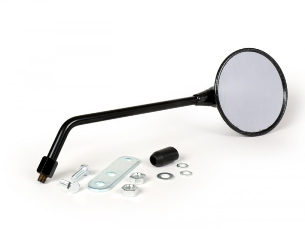 Mirror Cif Carbon Look, Round, With Handlebar Bracket  M10x1.25