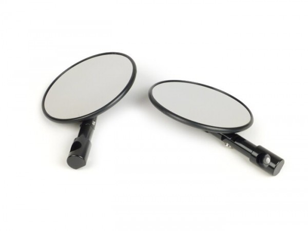 Mirror Set Cnc Handle Bar Ends  Black