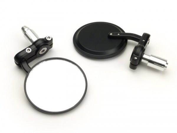 Spiegel-set -cnc Lenkerenden- Ø=80mm - Zwart