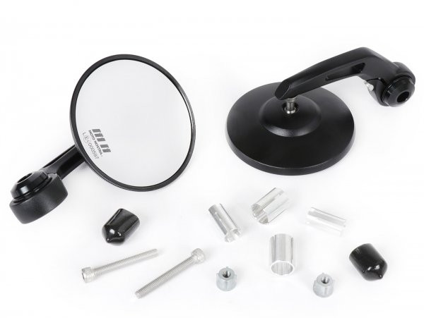 Mirror Set Moto Nostra 1400- Handle Bar Ends Aluminum Ø=95mm Mat Black Anodised Emarked