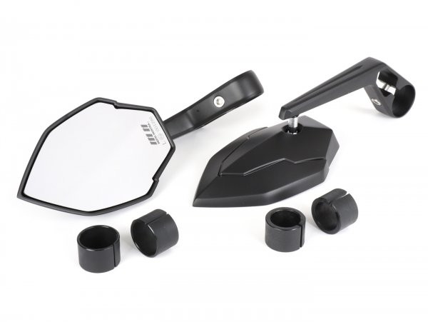 Mirror Set Moto Nostra 1403- Handle Bar Ends Aluminum Mat Black Anodised Emarked