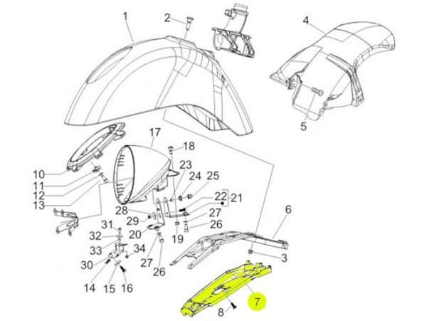 Slash Cover Headlight Support Piaggio