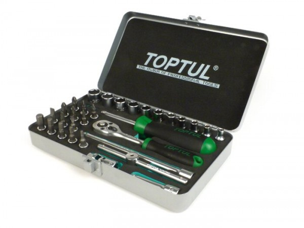 Ratchet Set Toptul 1/4" 4mm14mm + Bits  31 Pcs