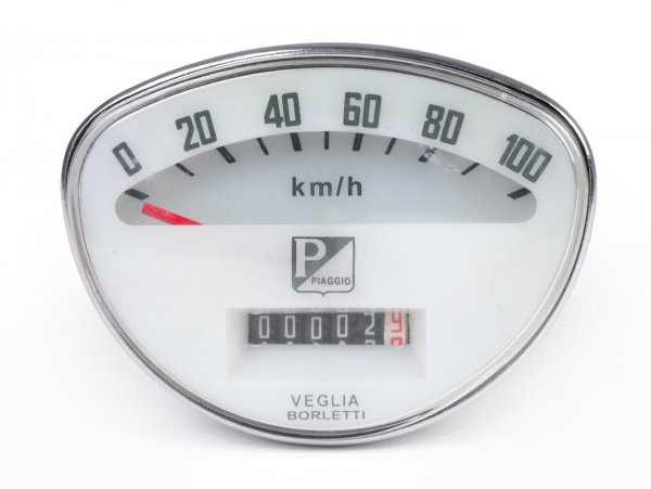Speedometer Piaggio 100km/h (1965-1971 Old Rectangle Logo)