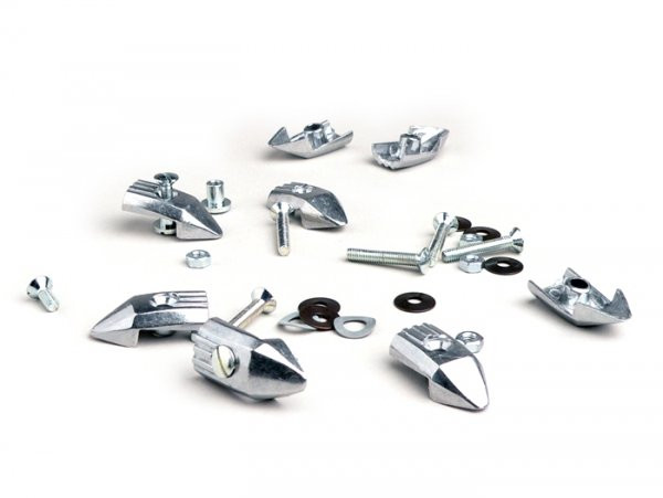 End Cap Set Footboard Stripes Lambretta  Metal