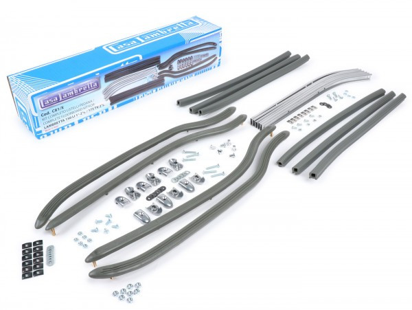 Complete Footboard Strip Set Incl. End Caps And Mounting Material Casa Lambretta  Grey