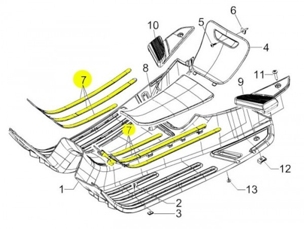 Footboard Strip Set Piaggio  Black