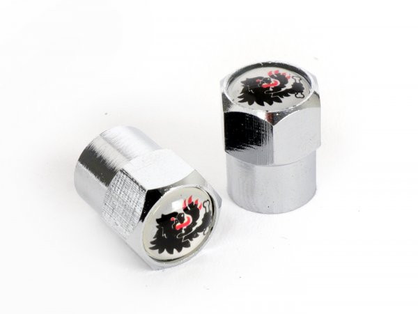 Valve Caps Malossi White With Lion Head Logo