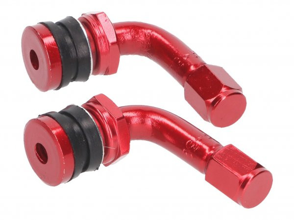 Tire Valve Set 101 Octane 90° Bent  Red