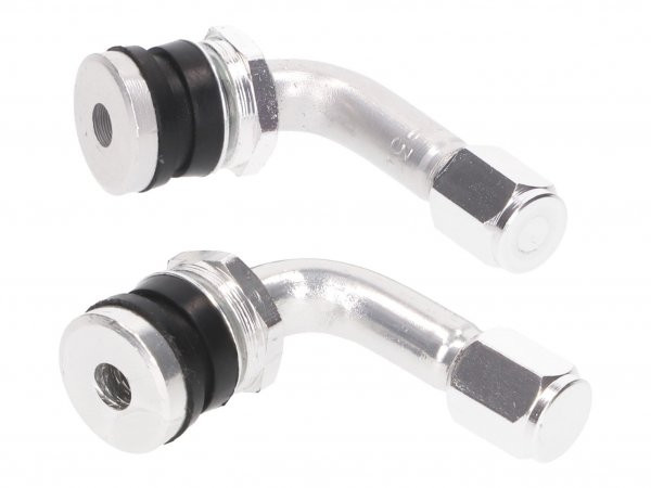 Tire Valve Set 101 Octane 90° Bent  Silver