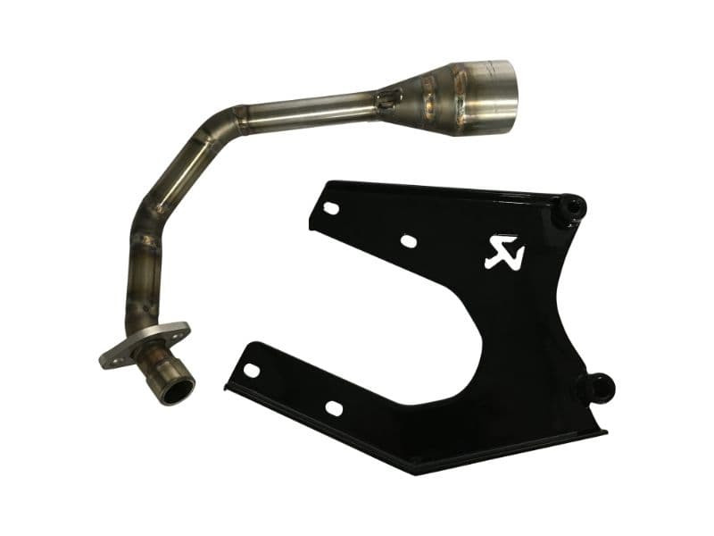 Voorbocht + Ophangbeugel Akrapovic Glans Zwart | Piaggio / Vespa 4T 2V
