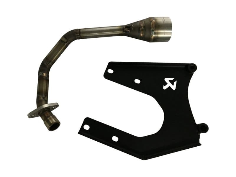 Voorbocht + Ophangbeugel Akrapovic Mat Zwart | Piaggio / Vespa 4T 2V