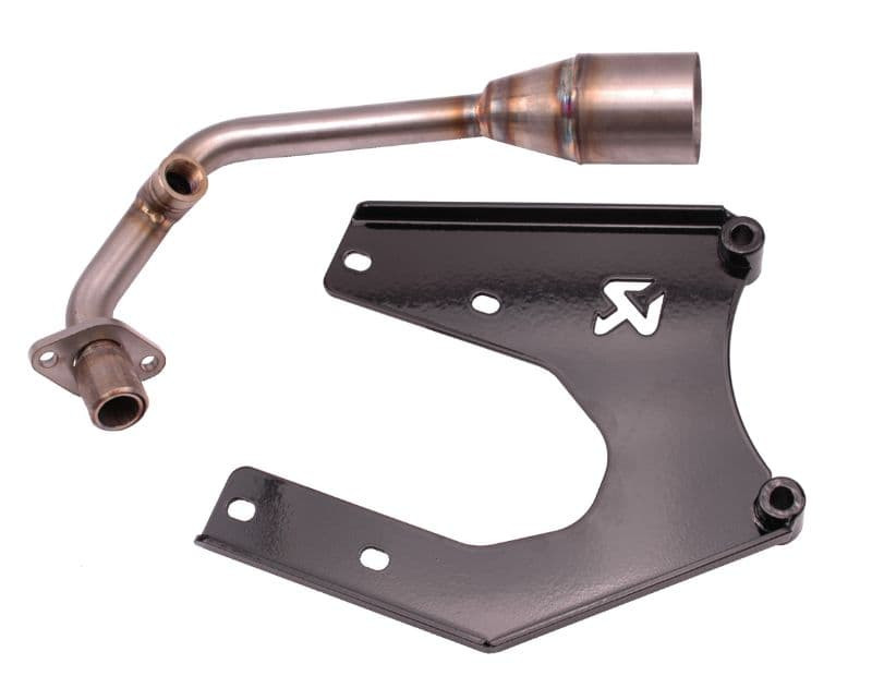 Voorbocht + Ophangbeugel Akrapovic Mat Zwart | Piaggio / Vespa 4T 3V