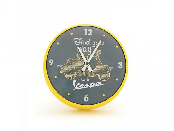 Wanduhr Rond -vespa Ø=25cm- "find Your Way With Vespa"