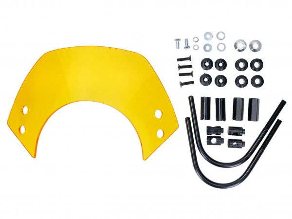 Windshield Short Type, Yellow Tinted W/ Mount 101 Octane