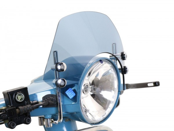 Flyscreen With Chromed Brackets Moto Nostra, W=300mm, H=105mm  Smoke Grey