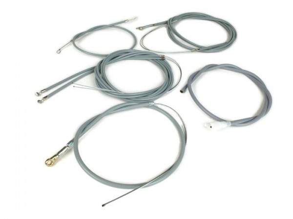 Cable Set Made In Italy Vespa Px (since1998 Front Disc Brake)  Ptfe Grey
