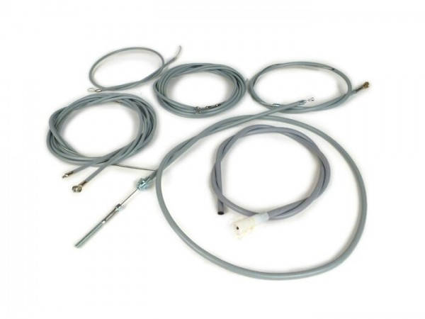 Cable Set Made In Italy Vespa Px Efl (1984-1997)  Ptfe Grey