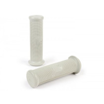 Pair Of Grips Vespa Ø=24mm, L=125mm, Piaggio Rectangular Logo  Grey