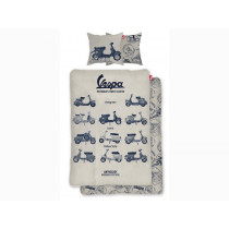 Bettwäsche -Vespa The World's Finest Scooter- Größe: 135x200cm / 80x80cm, beige, 100% Baumwolle