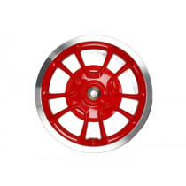 Velg achter, rood zilverner Rand piaggio 3.0012 Inch, Ø Remtrommel vervangen door 140mm