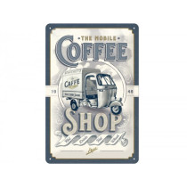 Reklameschild -Nostalgic Art- Ape "The mobile Coffee-Shop", 20x30cm