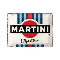 Reklameschild -Nostalgic Art- "Martini - L'Aperitivo Racing Stripes", 30x40cm