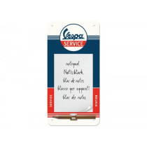 Reklameschild met Notitieblok -Nostalgic Art- Vespa "Service", 10x20cm