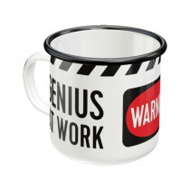 Tasse - Emaille-Becher -Nostalgic Art- "Genius At Work", Ø=8cm x 8cm, 360ml