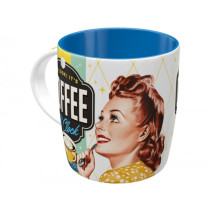 Tasse - Kaffeebecher -Nostalgic Art- "Coffee O' Clock", Ø=85mm x 90mm, 340ml