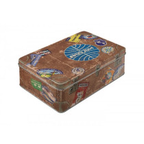 Vorratsdose, vlak -Nostalgic Art- "Pan op - Travel Stickers" - 23x16x7cm (2.5l)