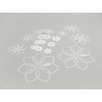 Sticker Set piaggio Blumen Vespa S  zilvern (Vespa Modern, Piaggio)