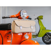 Leg Shield Bag, Leather, Outside, Beige M&r, Made In Italy