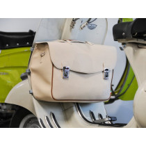 Leg Shield Bag, Leather, Inside, Beige M&r, Made In Italy