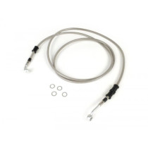 Remleiding achter voor BremsTang Brembo P32g, P34g, Frando spiegler Leitung: RVS (transparant), Fitting: Aluminium (silbern)