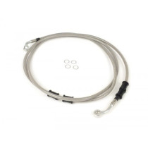 Brake Hose, Rear, For Genuine Brake Caliper Spiegler Hose: Stainless Steel (transparent), Fitting: Aluminium (silver)
