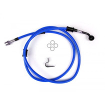 Remleiding achter voor BremsTang Brembo P32g, P34g, Frando spiegler Leitung: RVS (blauw), Fitting: Aluminium (zwart)