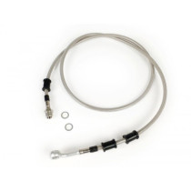 Remleiding achter voor BremsTang Brembo P32g, P34g, Frando spiegler Leitung: RVS (transparant), Fitting: Aluminium (silbern)